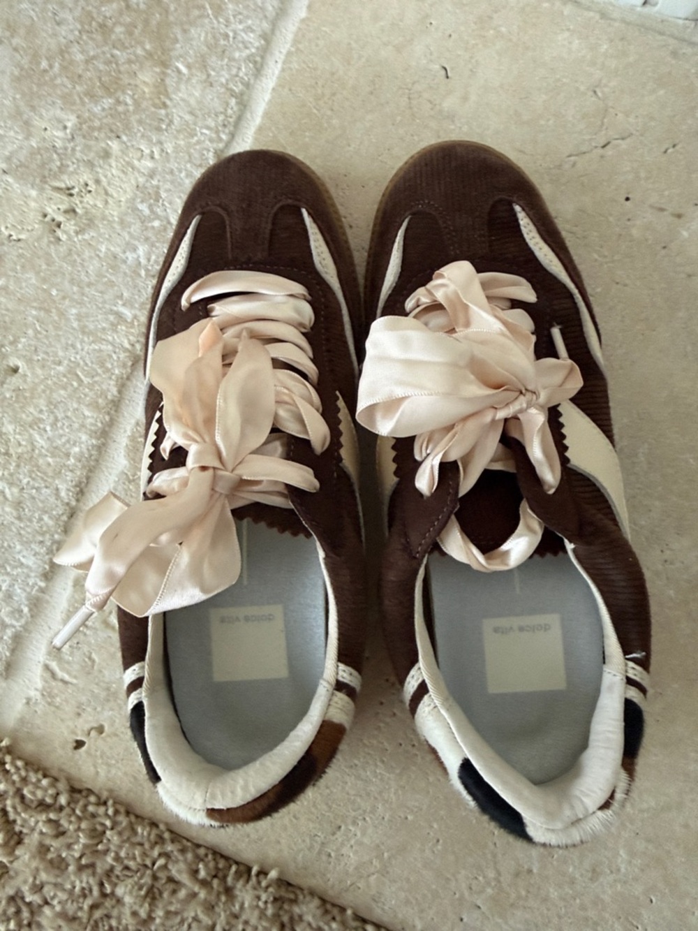 Dolce Vita Women’s Brown Velvet Sneakers with satin laces